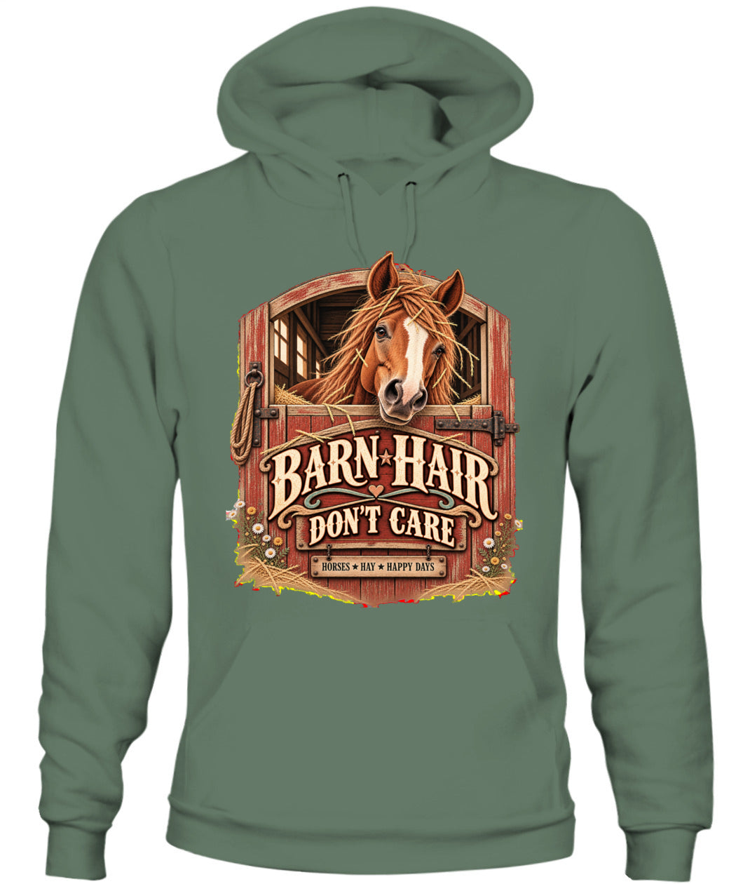 Barn Hair Don’t Care Sweatshirt & Hoodie – Funny Horse Lover Pullover