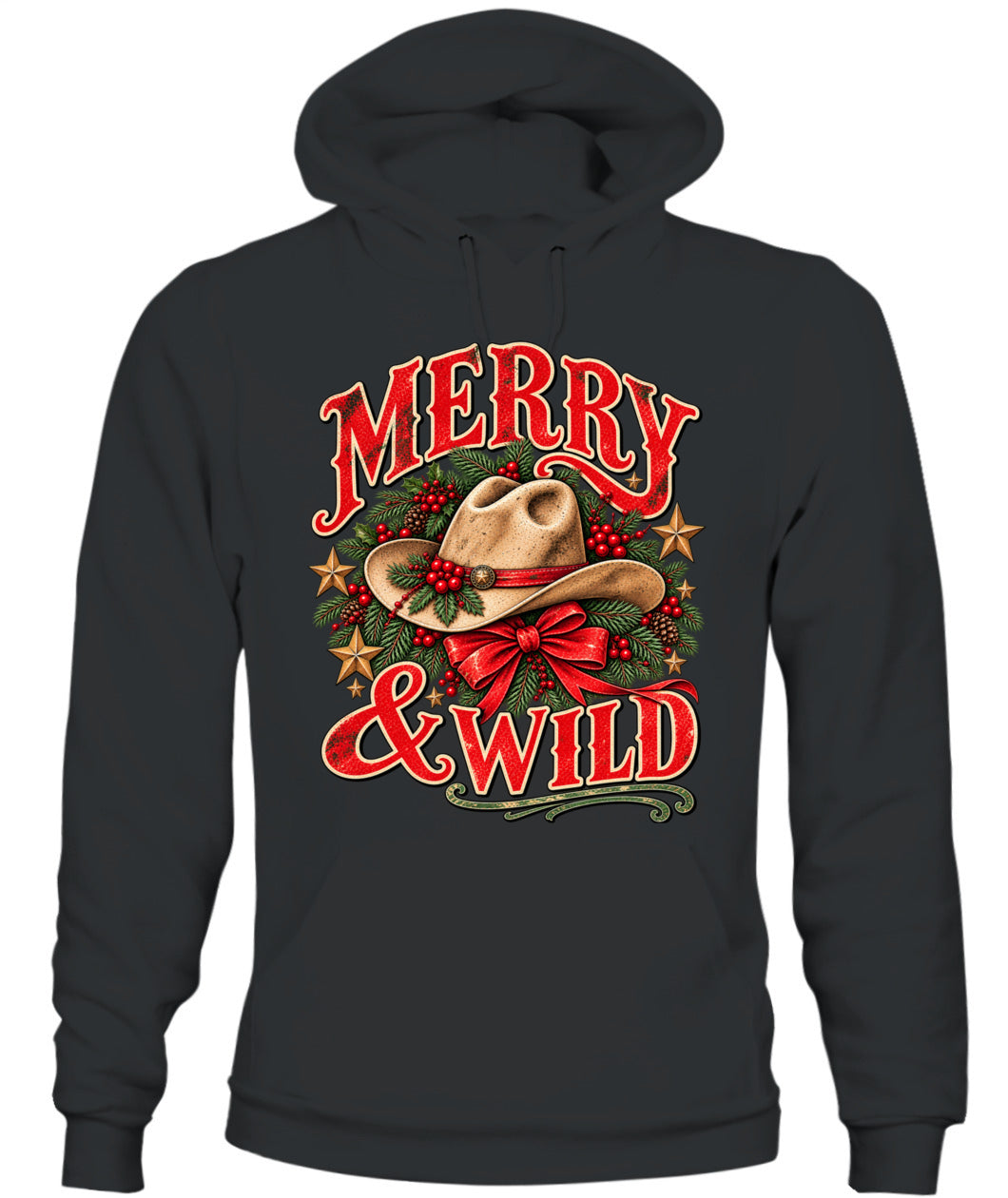 Merry & Wild Christmas Sweatshirt & Hoodie, Western Cowgirl Christmas Gift