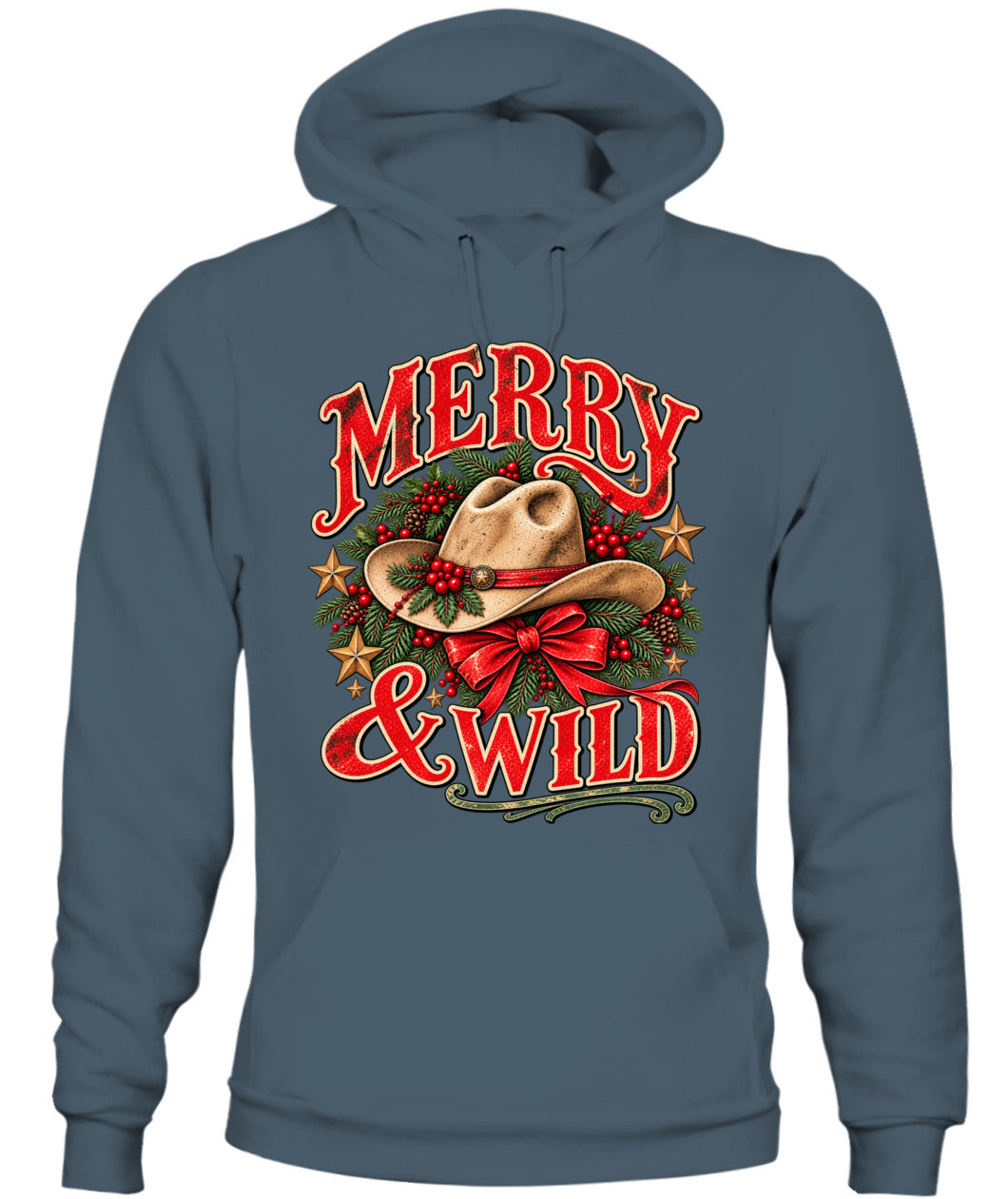 Merry & Wild Christmas Sweatshirt & Hoodie, Western Cowgirl Christmas Gift