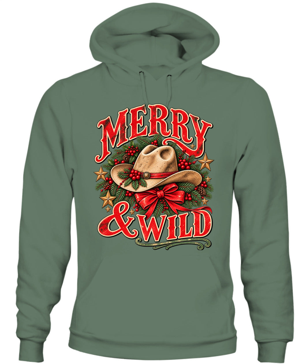 Merry & Wild Christmas Sweatshirt & Hoodie, Western Cowgirl Christmas Gift