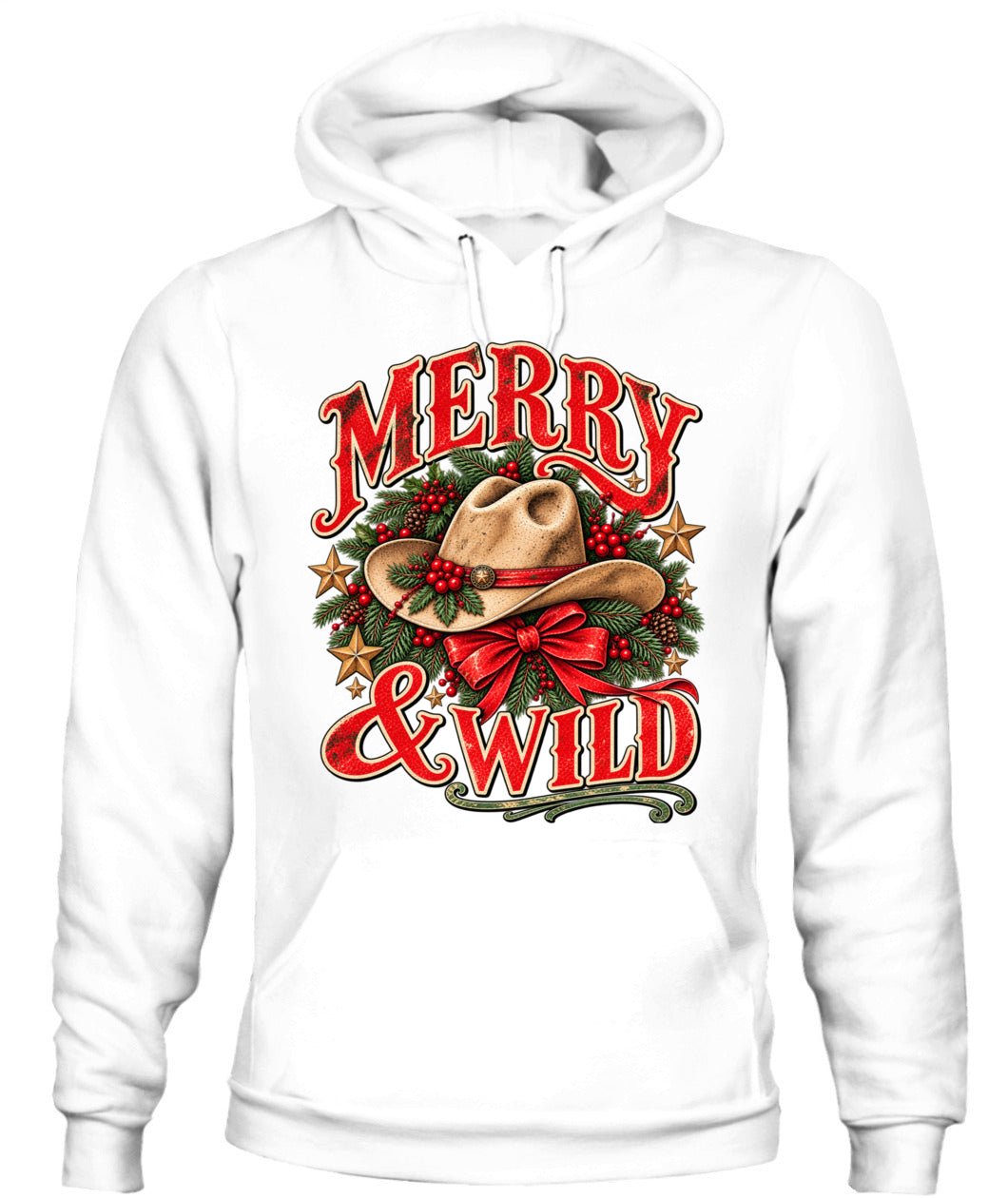 Merry & Wild Christmas Sweatshirt & Hoodie, Western Cowgirl Christmas Gift