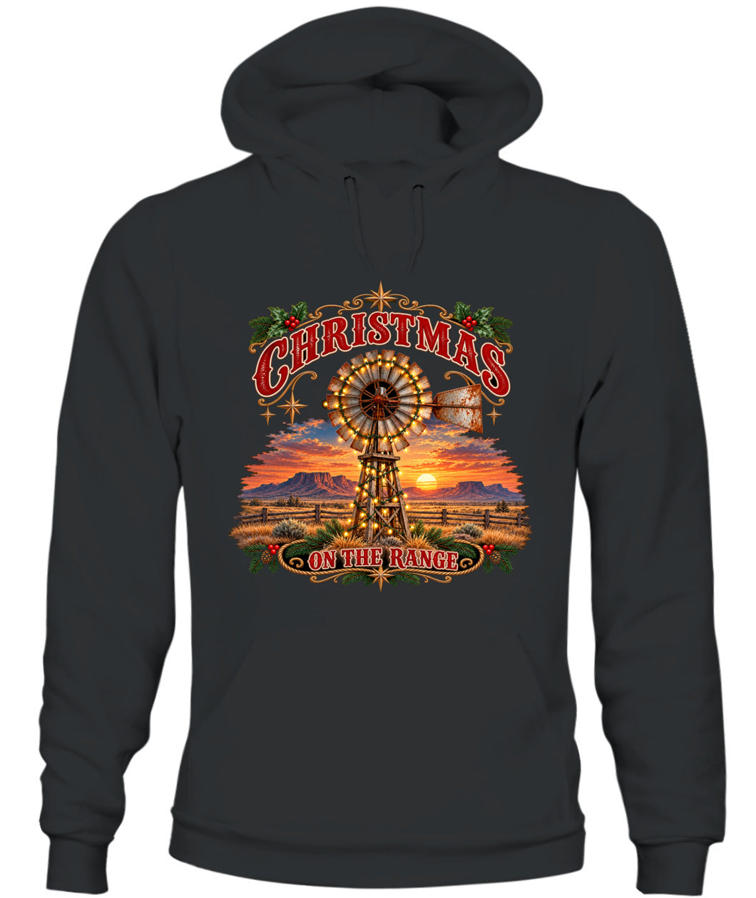 Christmas on the Range Sweatshirt & Hoodie – Western Ranch Christmas Pullover