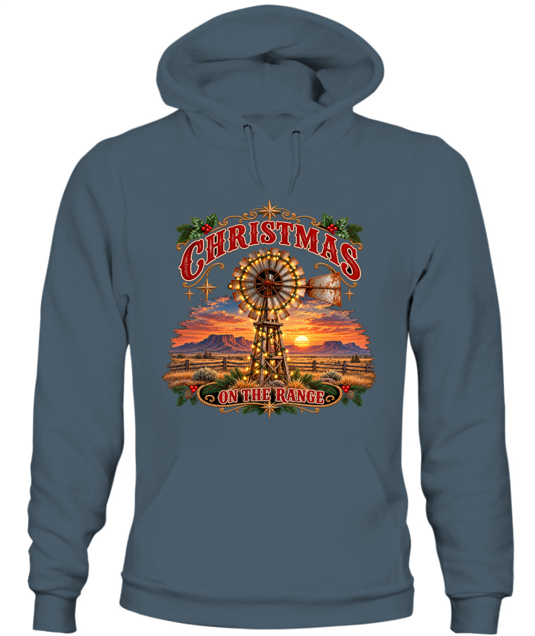 Christmas on the Range Sweatshirt & Hoodie – Western Ranch Christmas Pullover
