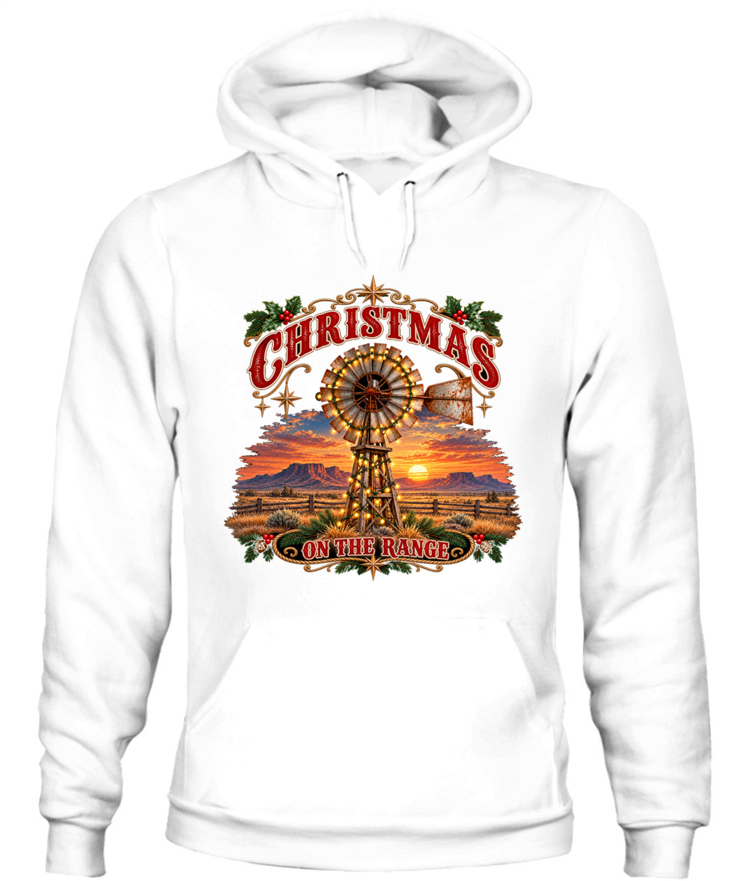 Christmas on the Range Sweatshirt & Hoodie – Western Ranch Christmas Pullover