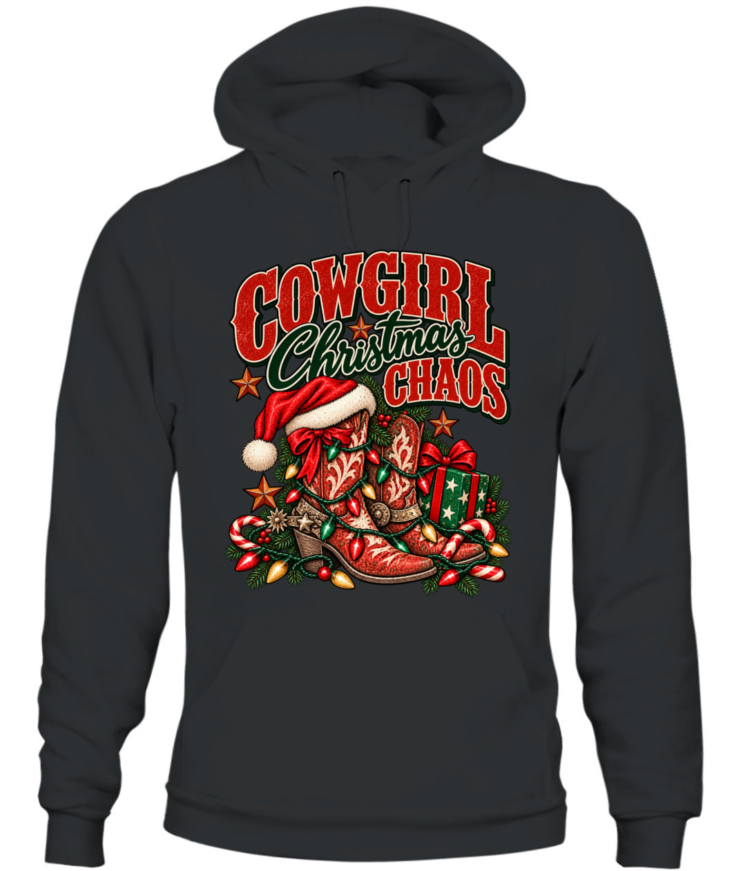 Cowgirl Christmas Chaos Sweatshirt & Hoodie – Western Christmas Cowgirl Gift