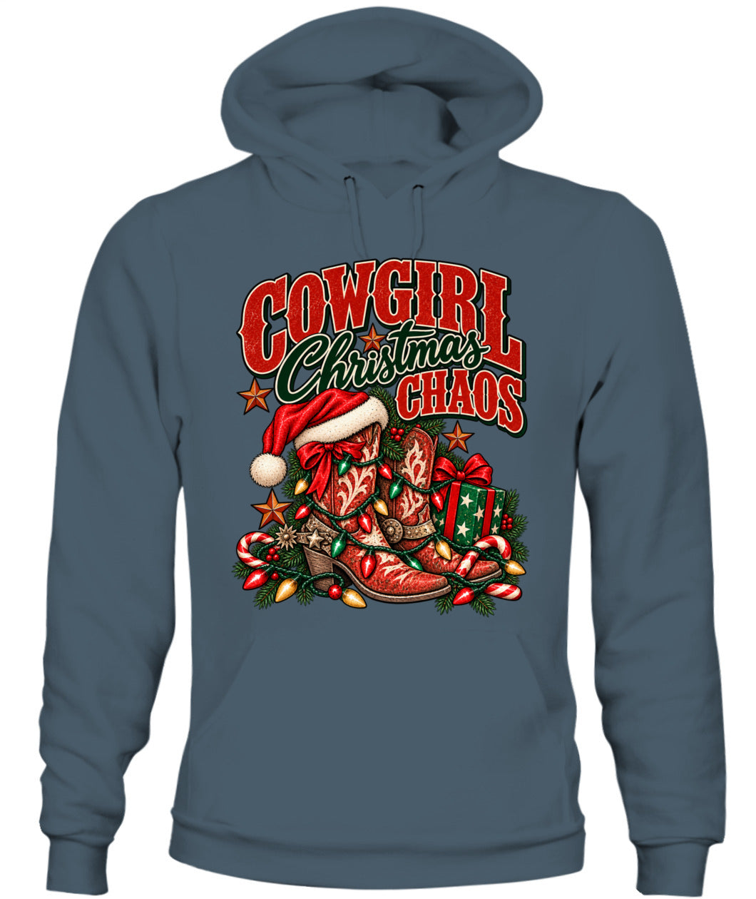 Cowgirl Christmas Chaos Sweatshirt & Hoodie – Western Christmas Cowgirl Gift