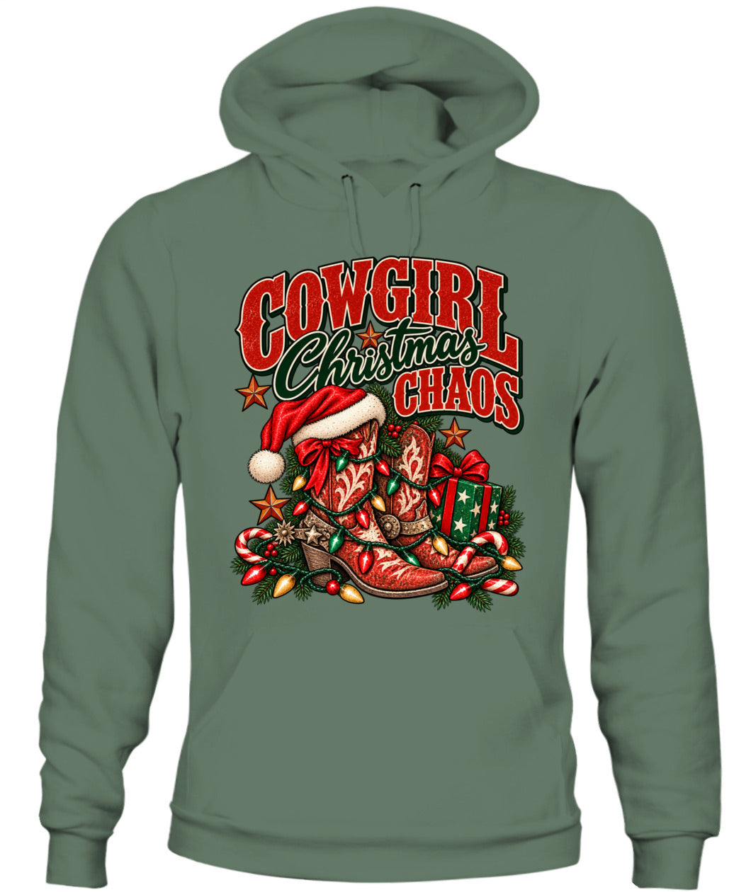 Cowgirl Christmas Chaos Sweatshirt & Hoodie – Western Christmas Cowgirl Gift