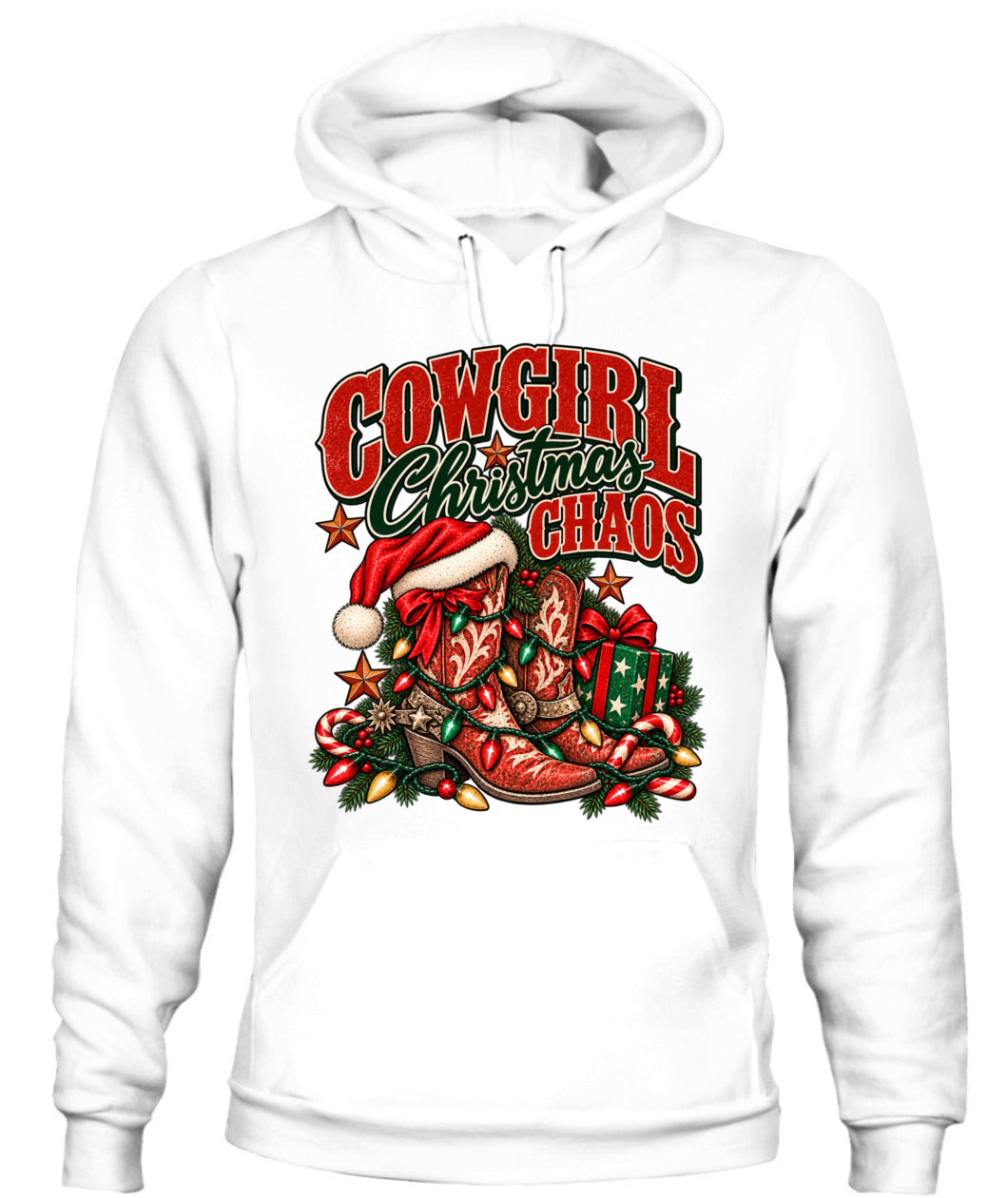 Cowgirl Christmas Chaos Sweatshirt & Hoodie – Western Christmas Cowgirl Gift