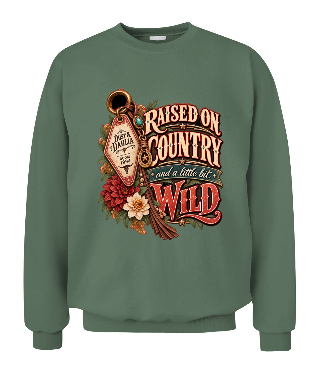 Raised on Country & a Little Bit Wild Sweatshirt & Hoodie – Western Cowgirl Pullover
