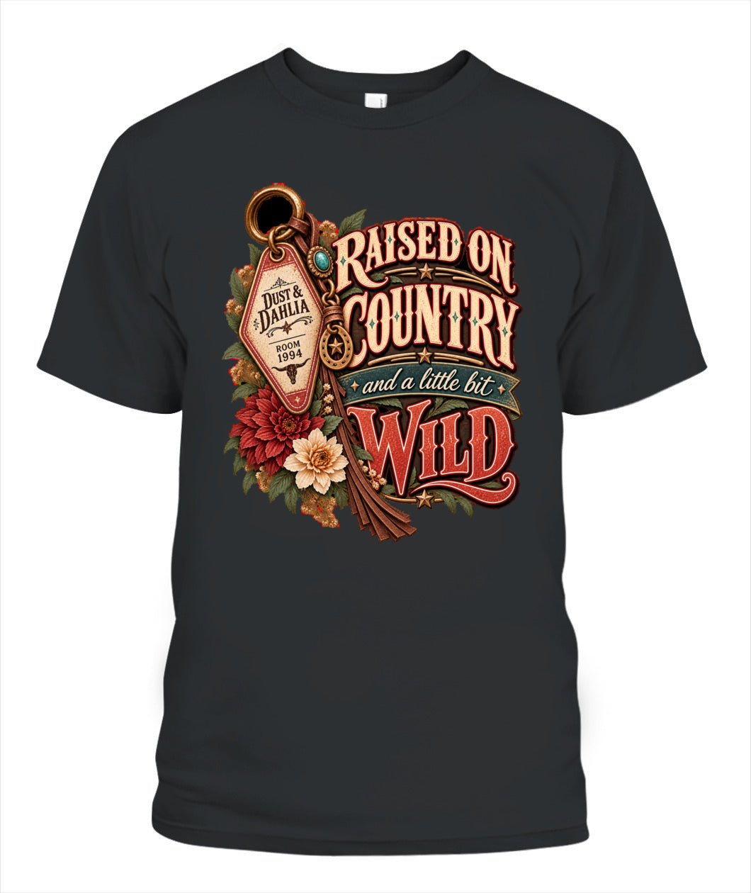 Raised on Country & a Little Bit Wild Shirt – Western Cowgirl Graphic Tee
