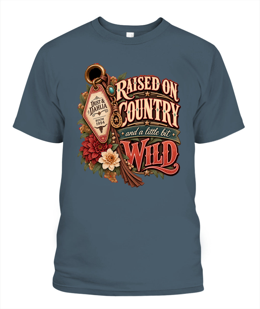Raised on Country & a Little Bit Wild Shirt – Western Cowgirl Graphic Tee