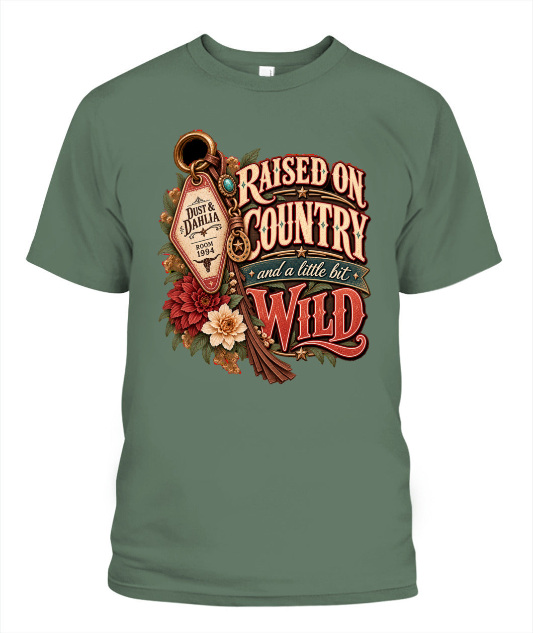 Raised on Country & a Little Bit Wild Shirt – Western Cowgirl Graphic Tee