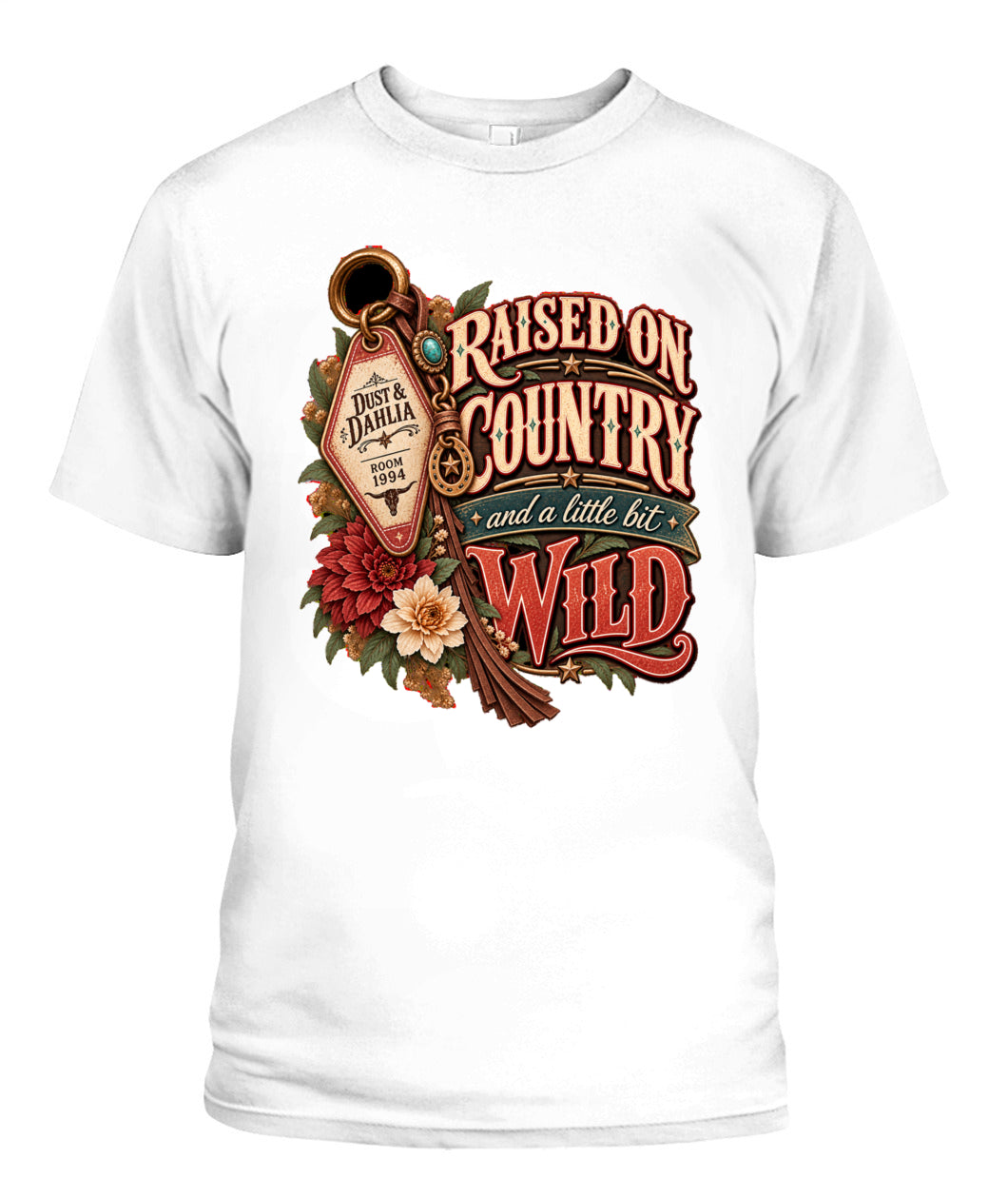 Raised on Country & a Little Bit Wild Shirt – Western Cowgirl Graphic Tee