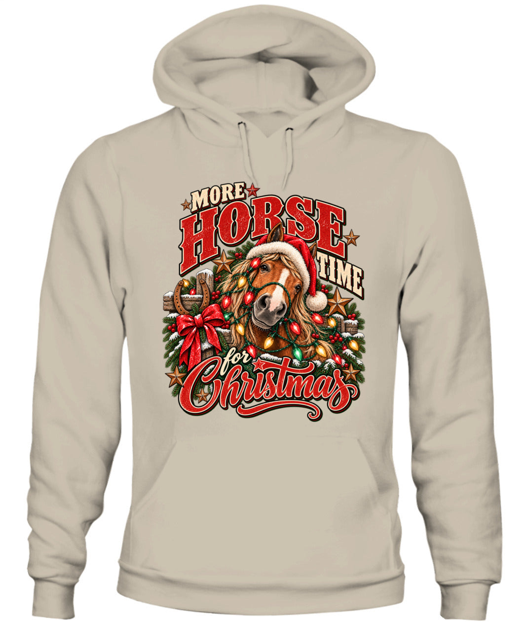 More Horse Time for Christmas Crewneck Sweatshirt & Hoodie – Western Christmas Horse Shirt