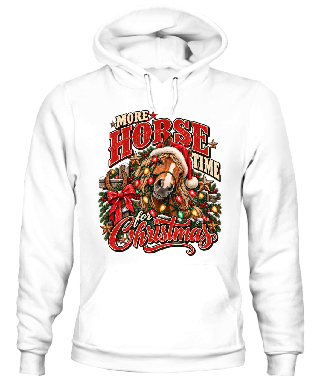 More Horse Time for Christmas Crewneck Sweatshirt & Hoodie – Western Christmas Horse Shirt