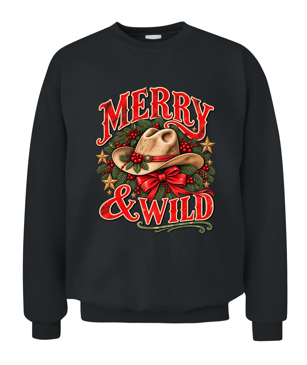 Merry & Wild Christmas Sweatshirt & Hoodie, Western Cowgirl Christmas Gift