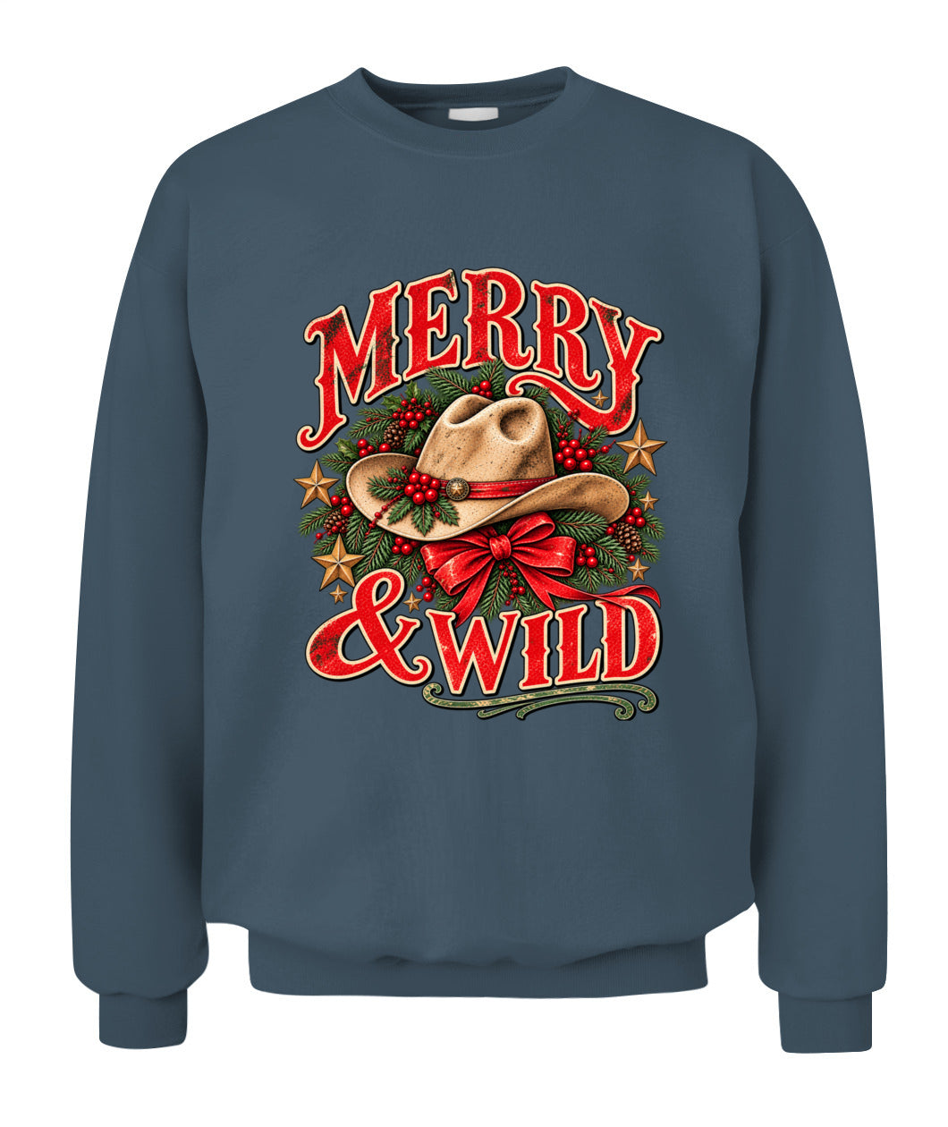 Merry & Wild Christmas Sweatshirt & Hoodie, Western Cowgirl Christmas Gift