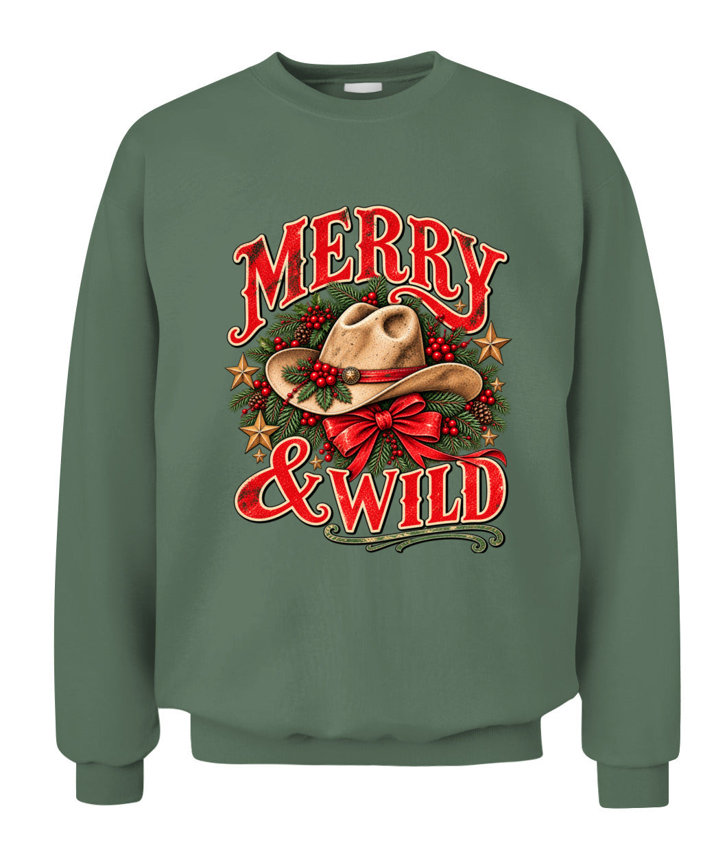 Merry & Wild Christmas Sweatshirt & Hoodie, Western Cowgirl Christmas Gift
