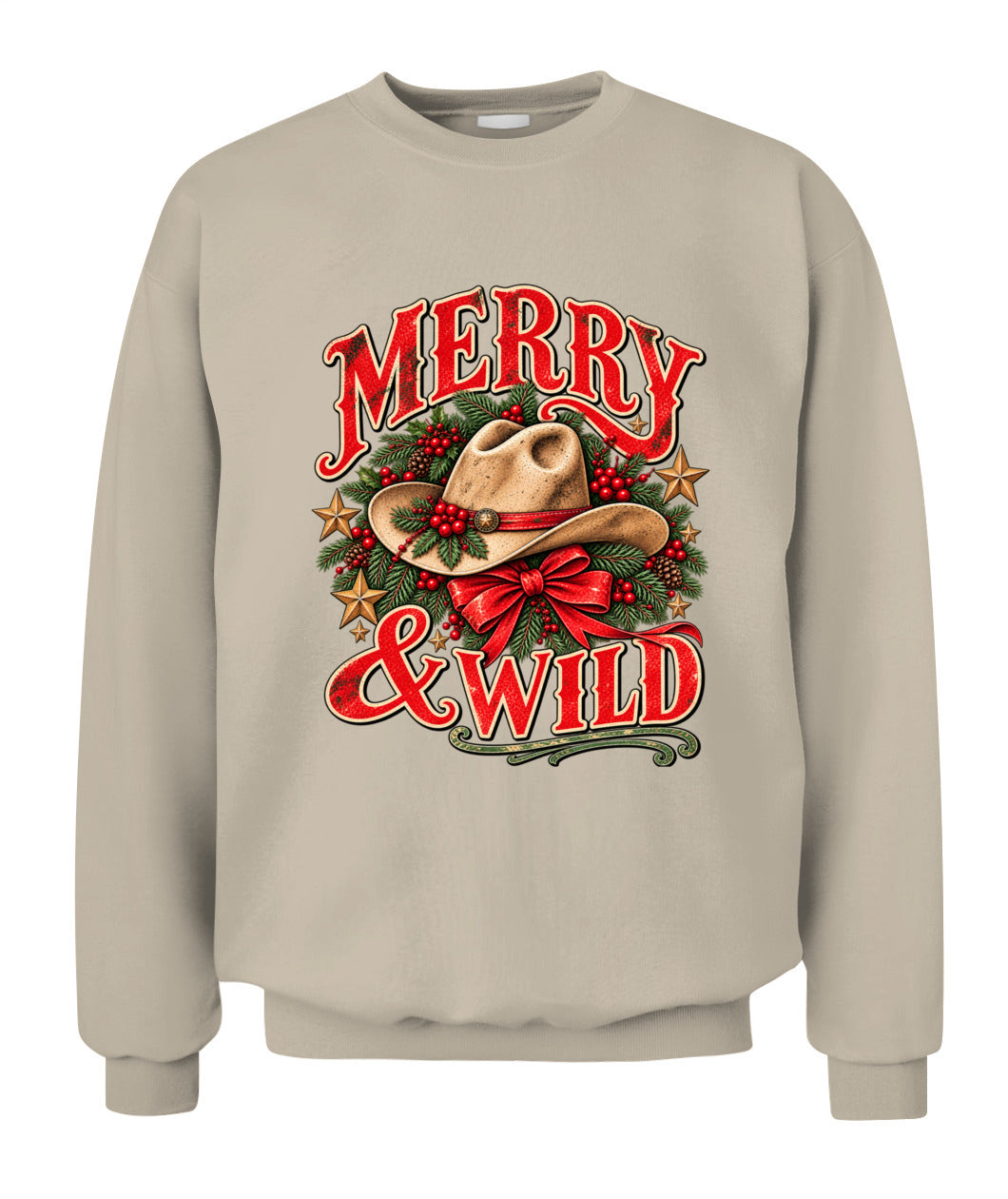Merry & Wild Christmas Sweatshirt & Hoodie, Western Cowgirl Christmas Gift