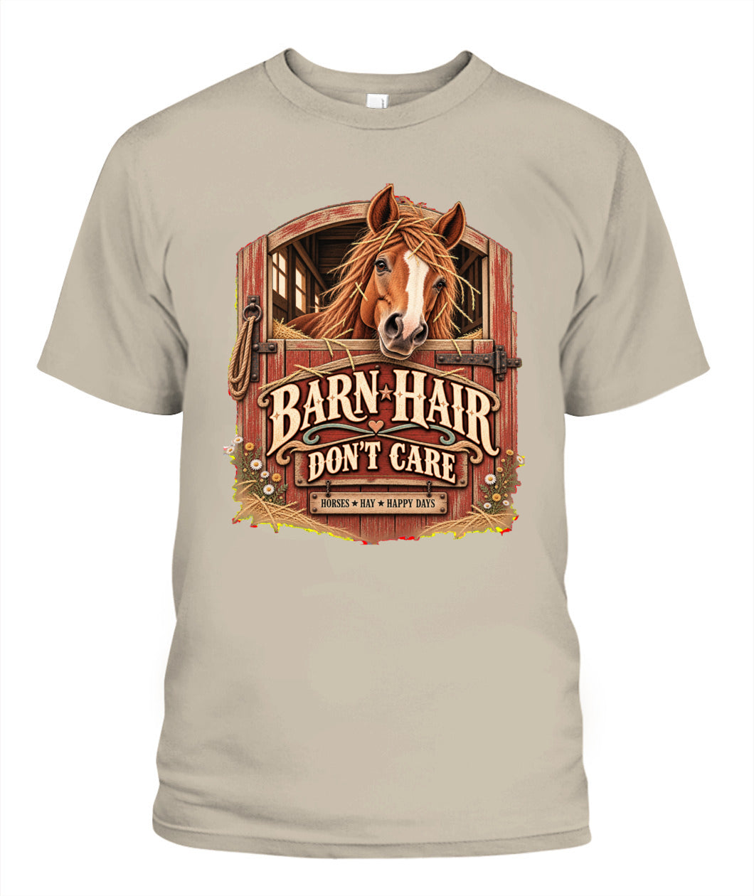 Barn Hair Don’t Care Shirt – Funny Horse Lover Graphic Tee
