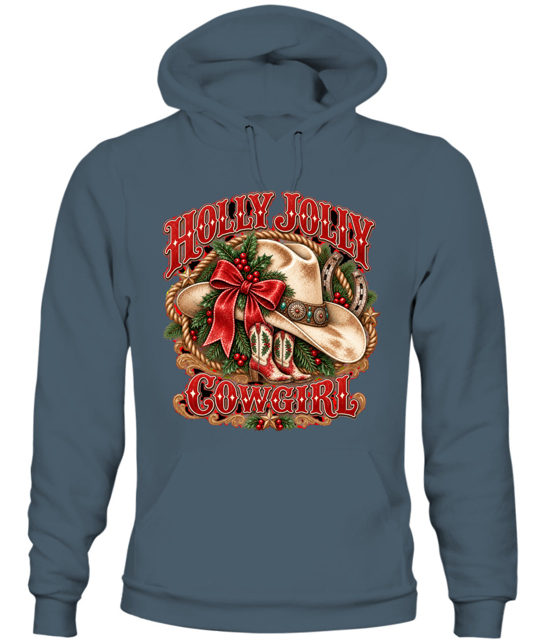 Holly Jolly Cowgirl Christmas Sweatshirt & Hoodie – Western Holiday Pullover