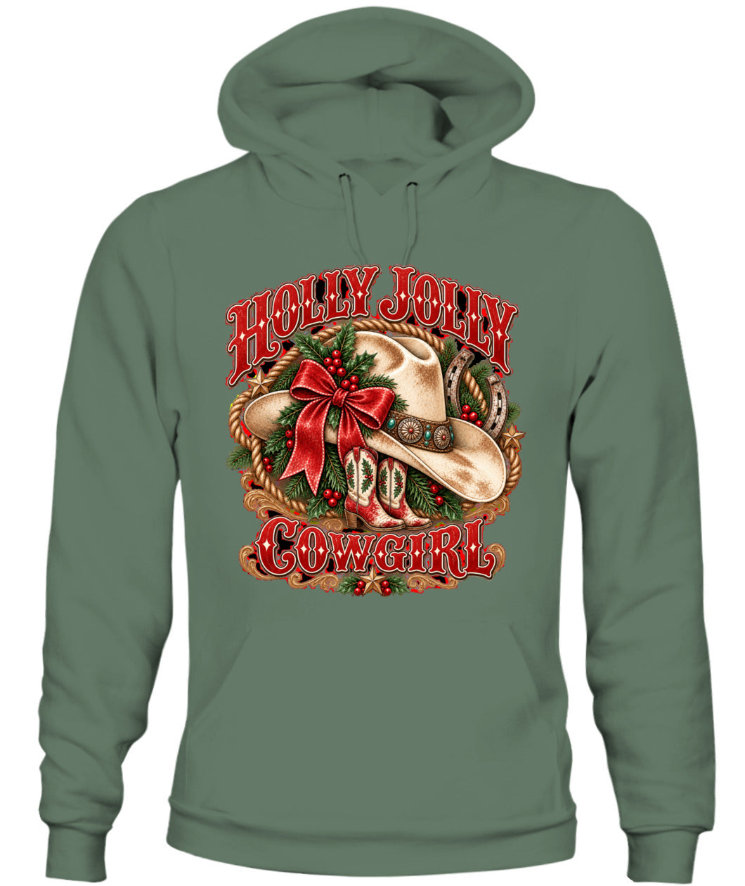 Holly Jolly Cowgirl Christmas Sweatshirt & Hoodie – Western Holiday Pullover