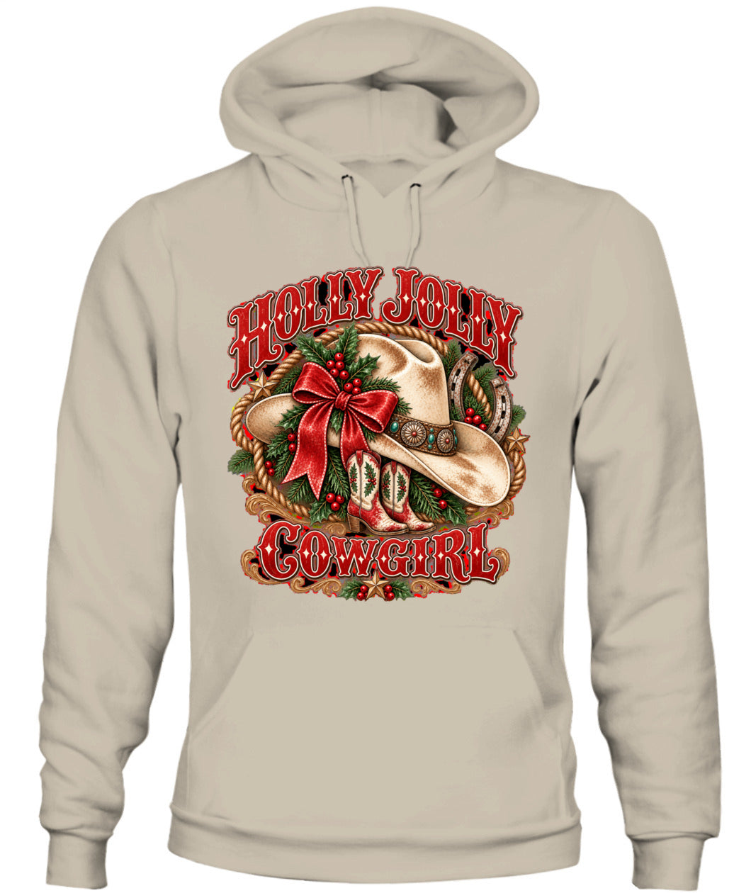 Holly Jolly Cowgirl Christmas Sweatshirt & Hoodie – Western Holiday Pullover