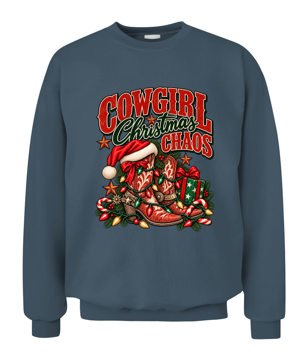 Cowgirl Christmas Chaos Sweatshirt & Hoodie – Western Christmas Cowgirl Gift
