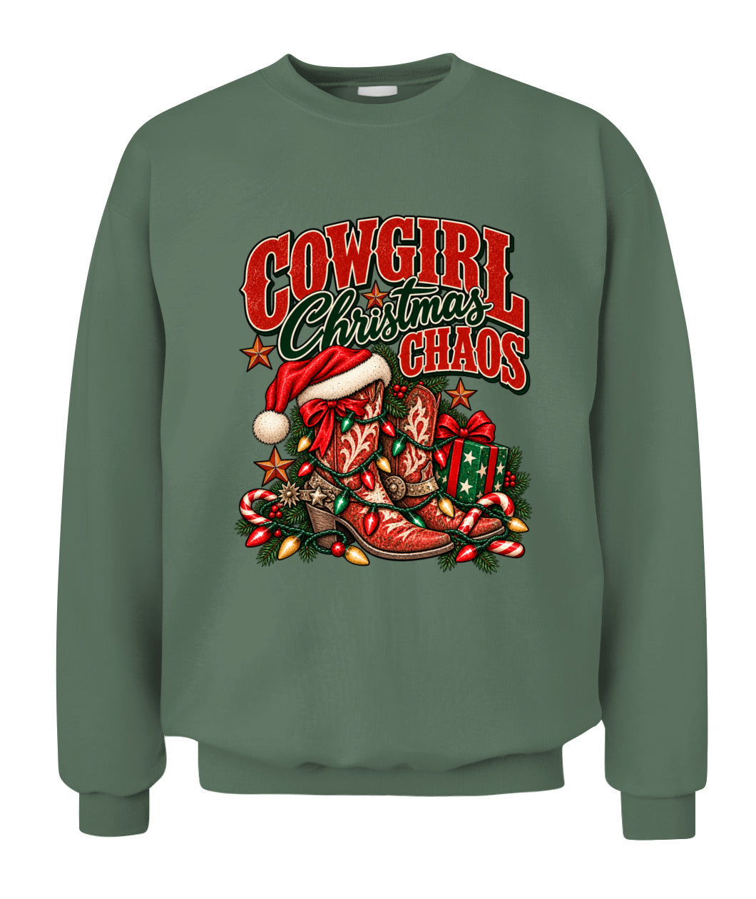 Cowgirl Christmas Chaos Sweatshirt & Hoodie – Western Christmas Cowgirl Gift