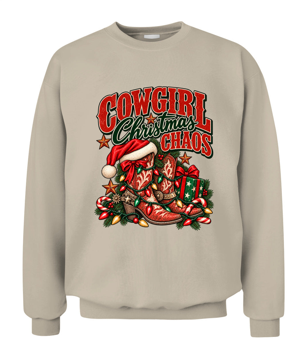 Cowgirl Christmas Chaos Sweatshirt & Hoodie – Western Christmas Cowgirl Gift