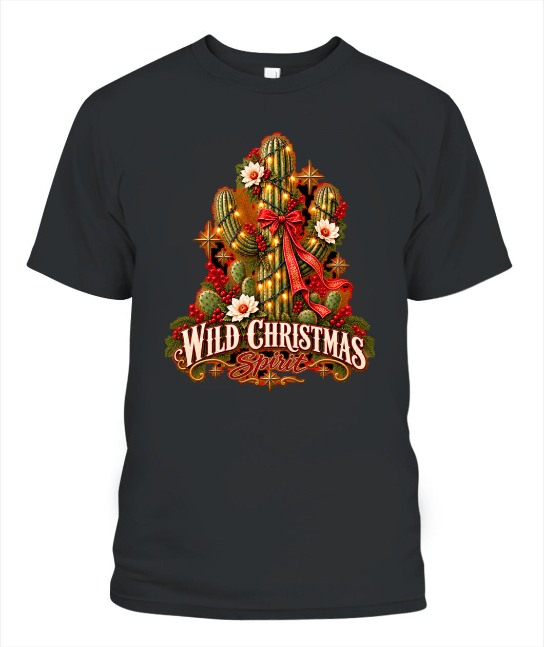 Wild Christmas Spirit Shirt – Western Cactus Christmas Graphic Tee