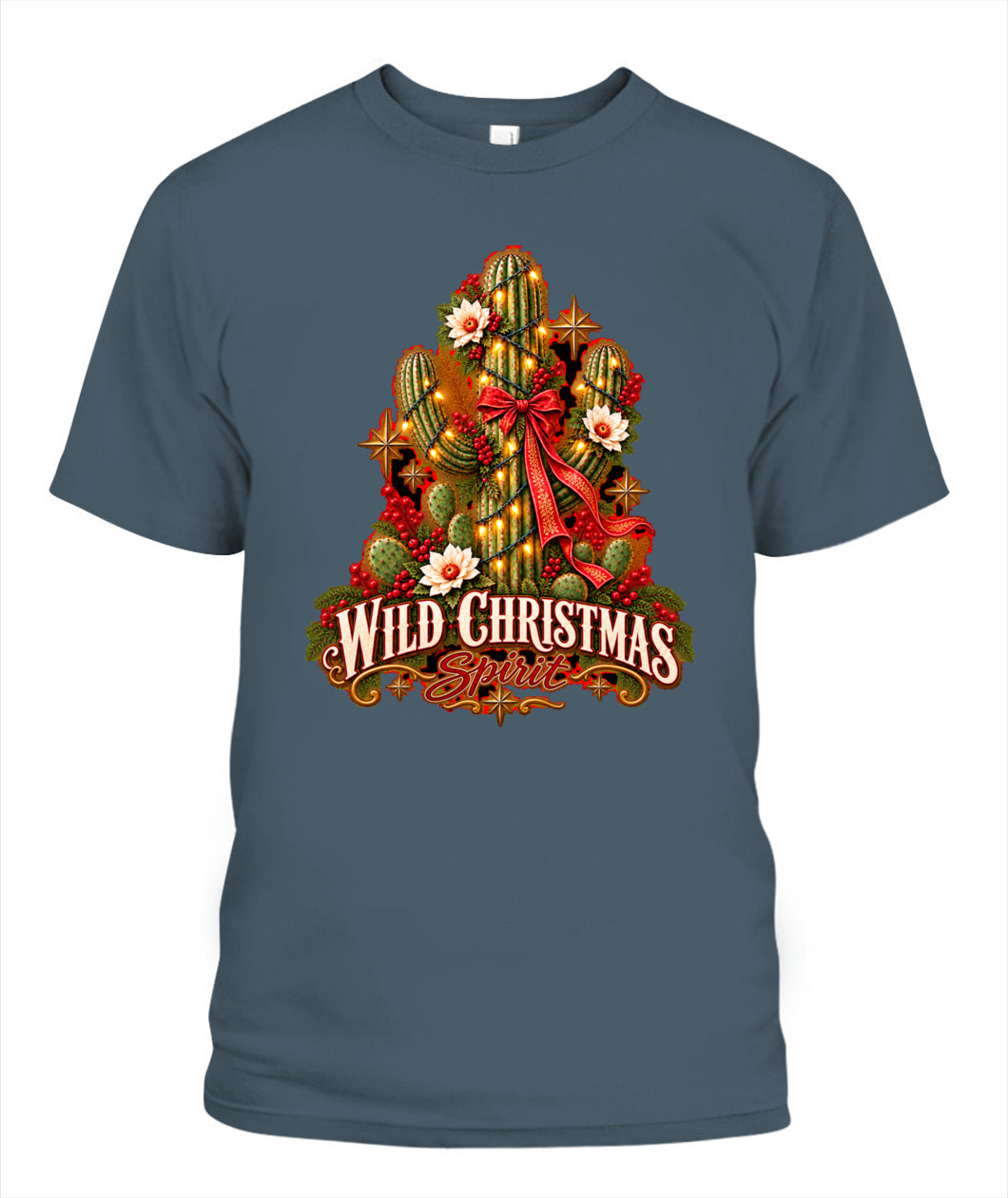 Wild Christmas Spirit Shirt – Western Cactus Christmas Graphic Tee