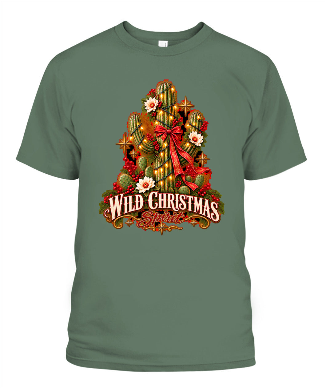 Wild Christmas Spirit Shirt – Western Cactus Christmas Graphic Tee