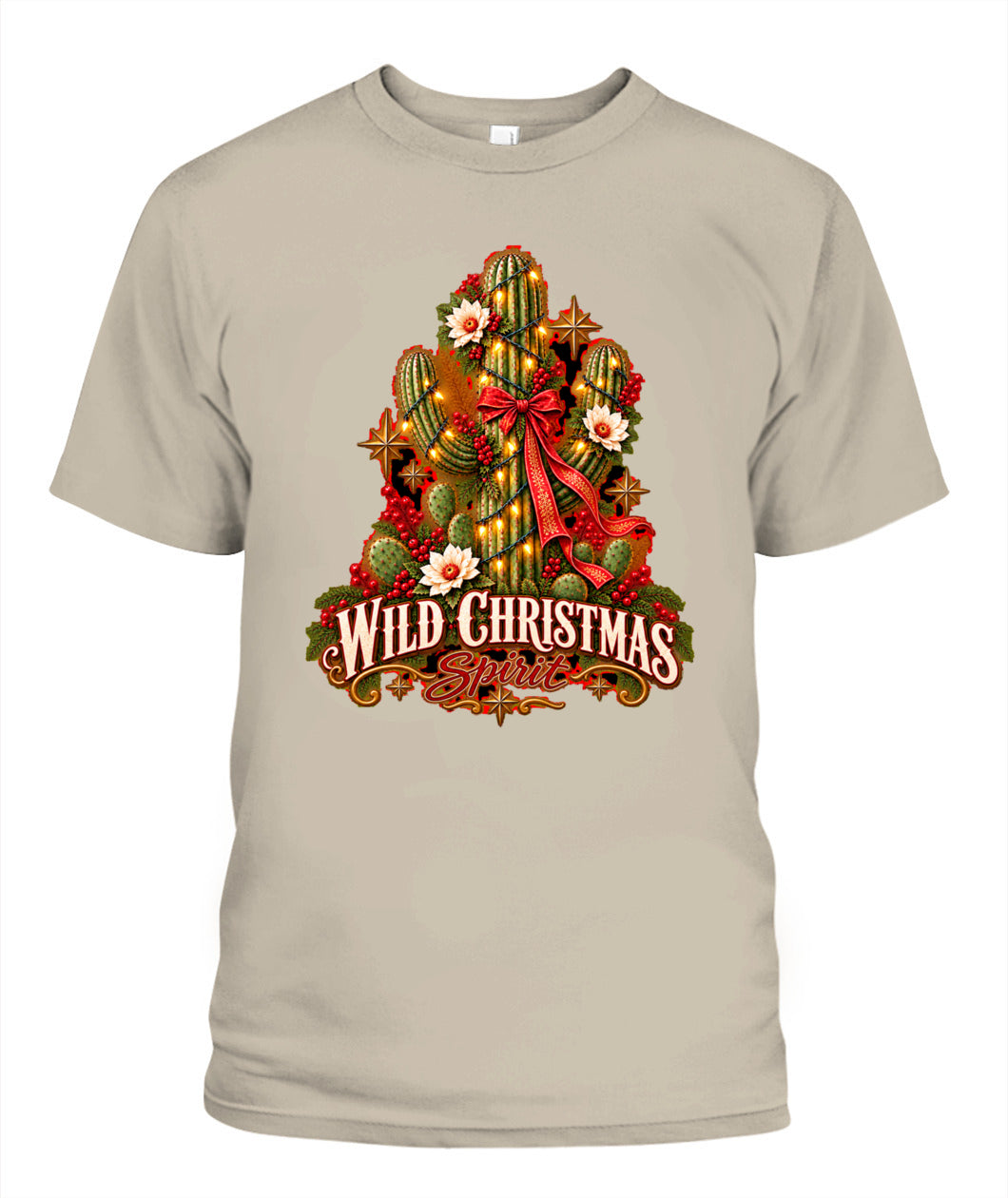 Wild Christmas Spirit Shirt – Western Cactus Christmas Graphic Tee