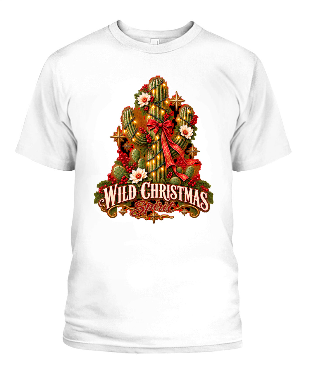 Wild Christmas Spirit Shirt – Western Cactus Christmas Graphic Tee