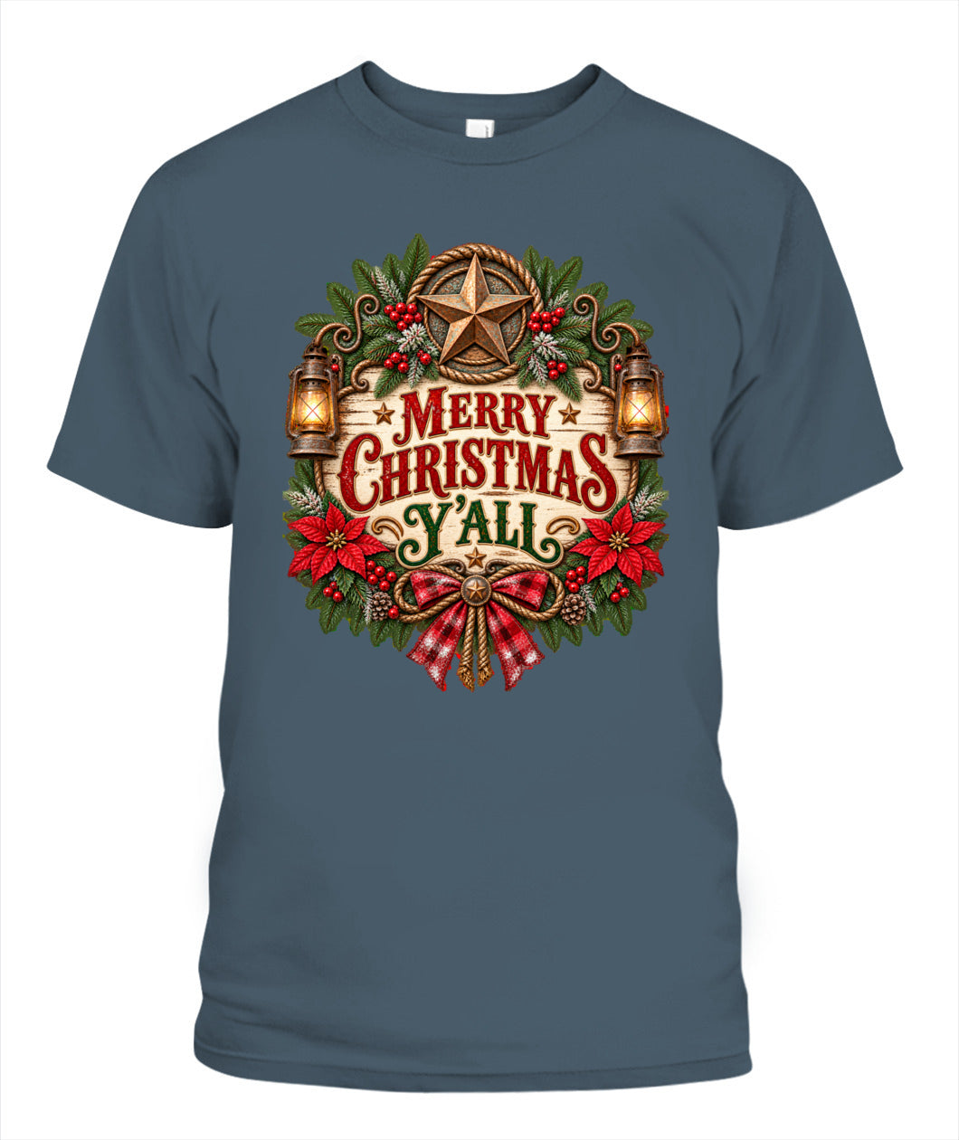 Merry Christmas Y’all Shirt – Western Christmas Graphic Tee