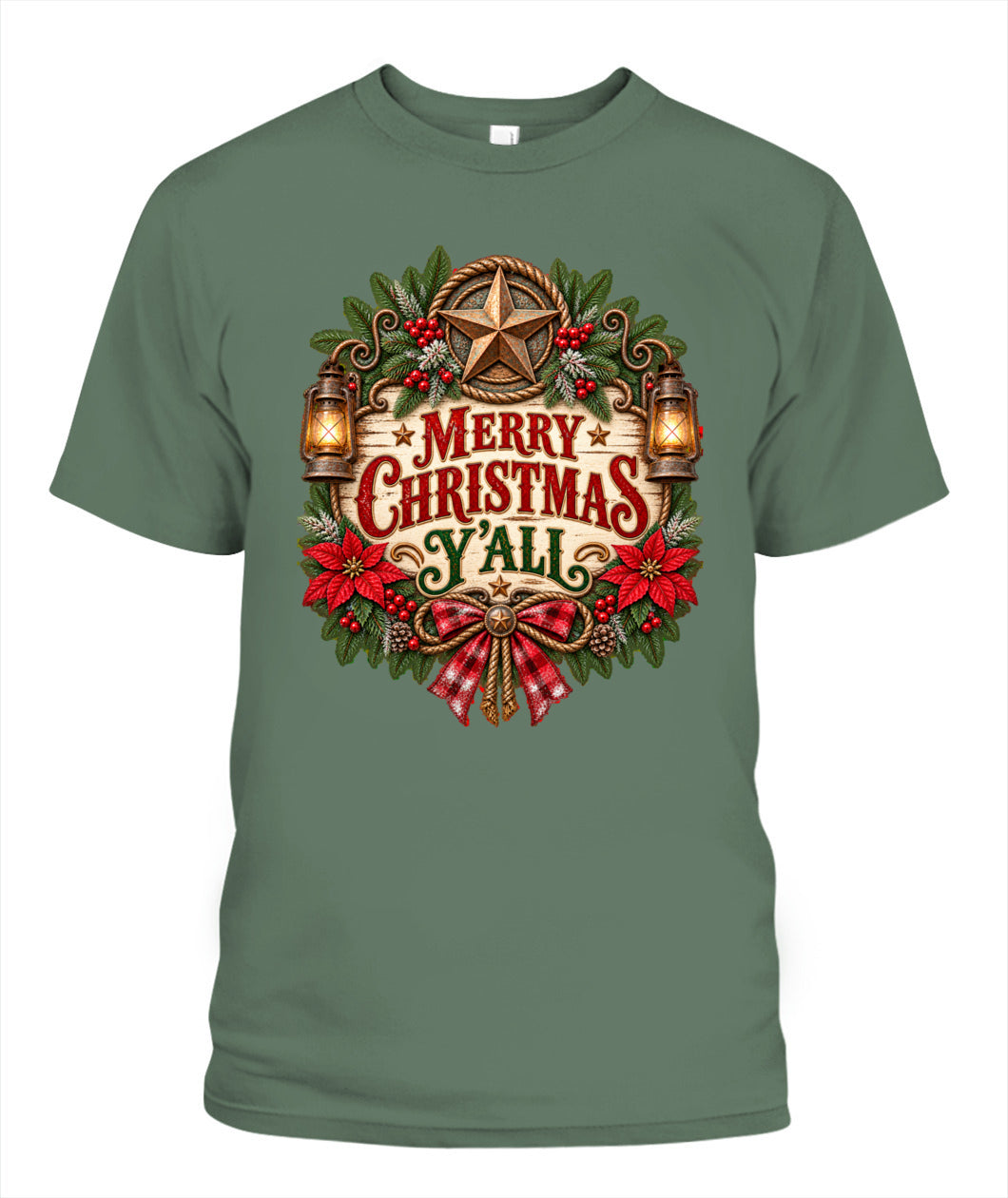 Merry Christmas Y’all Shirt – Western Christmas Graphic Tee