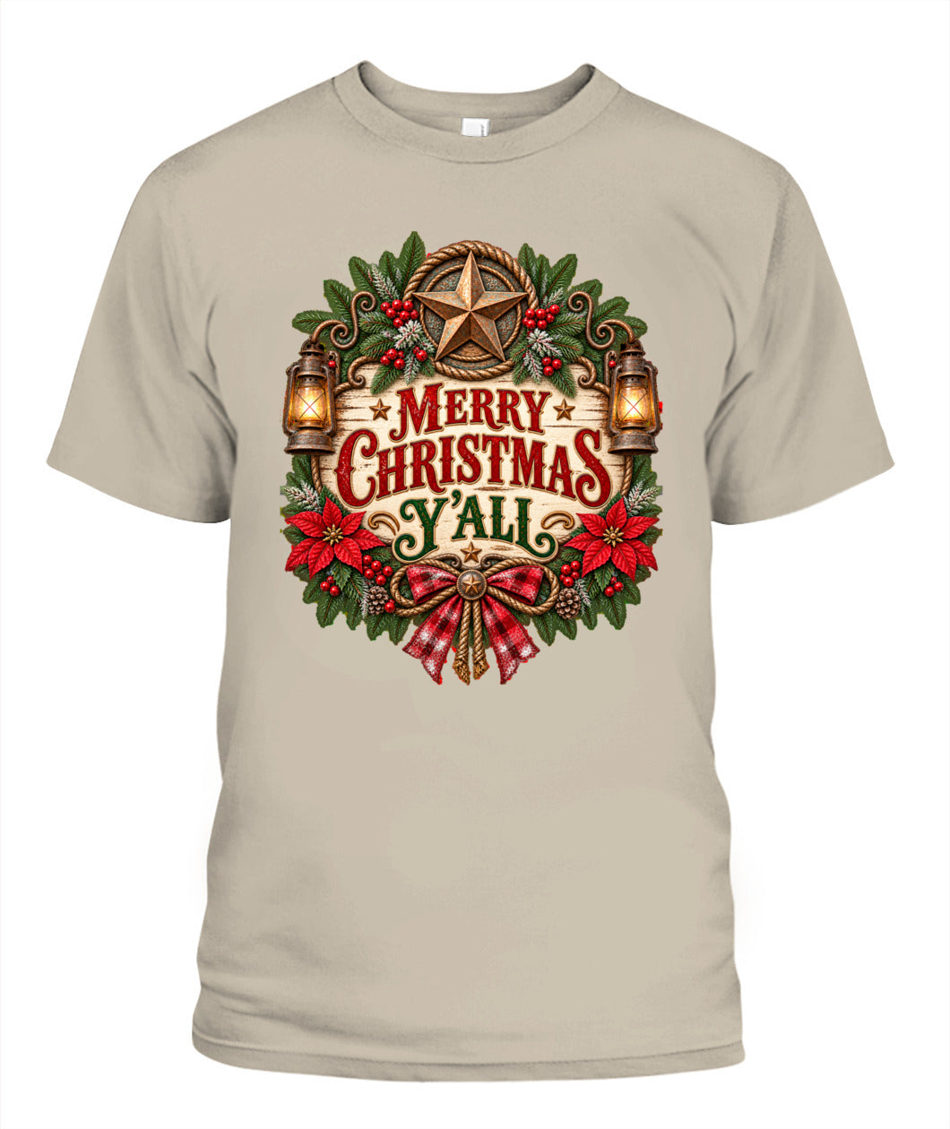 Merry Christmas Y’all Shirt – Western Christmas Graphic Tee