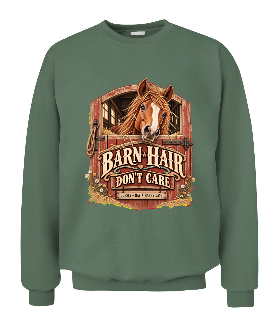 Barn Hair Don’t Care Sweatshirt & Hoodie – Funny Horse Lover Pullover
