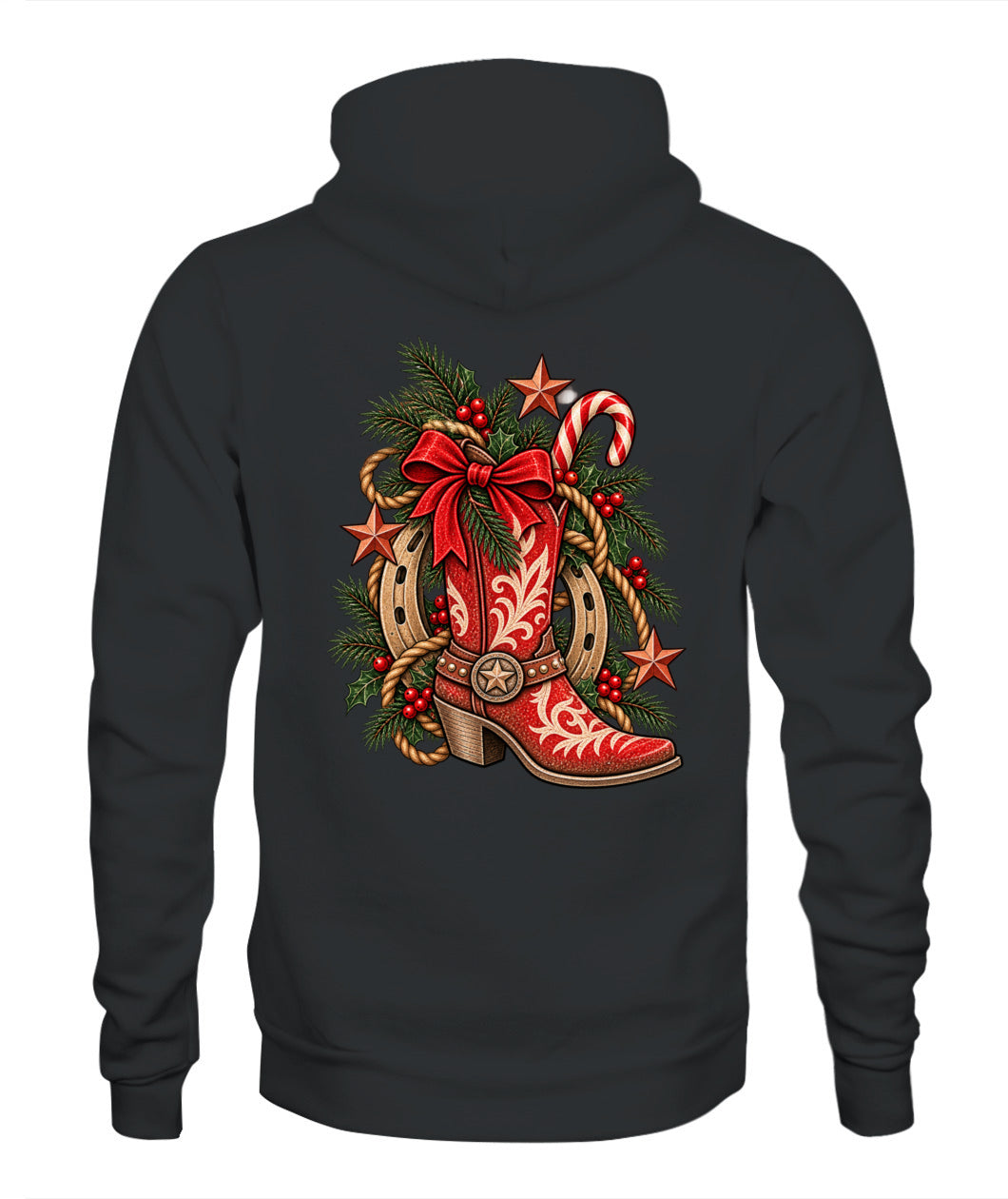 Cowgirl Christmas Boot Sweatshirt & Hoodie – Western Christmas Shirt
