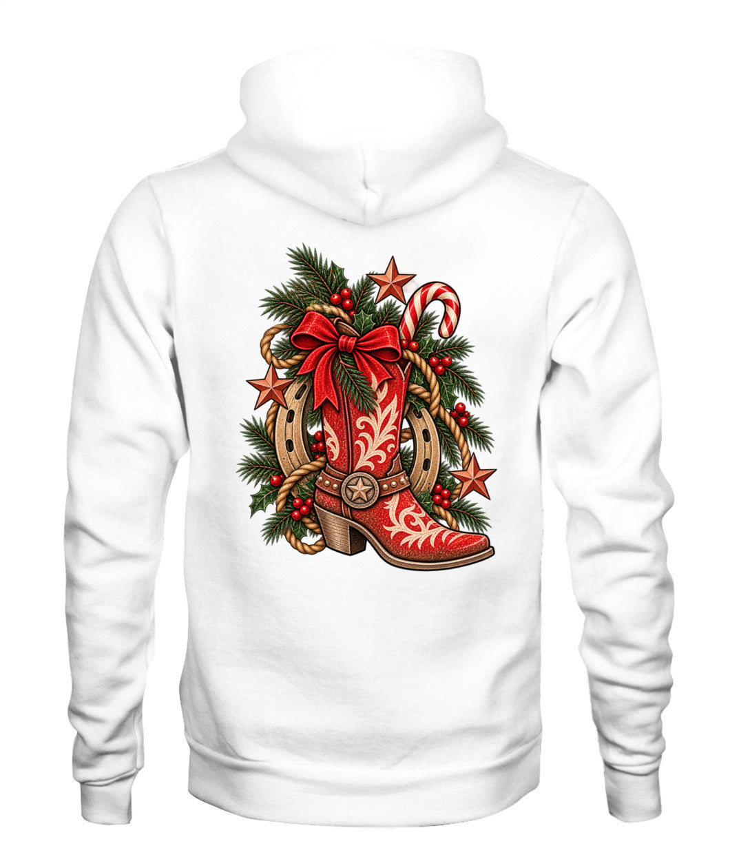 Cowgirl Christmas Boot Sweatshirt & Hoodie – Western Christmas Shirt