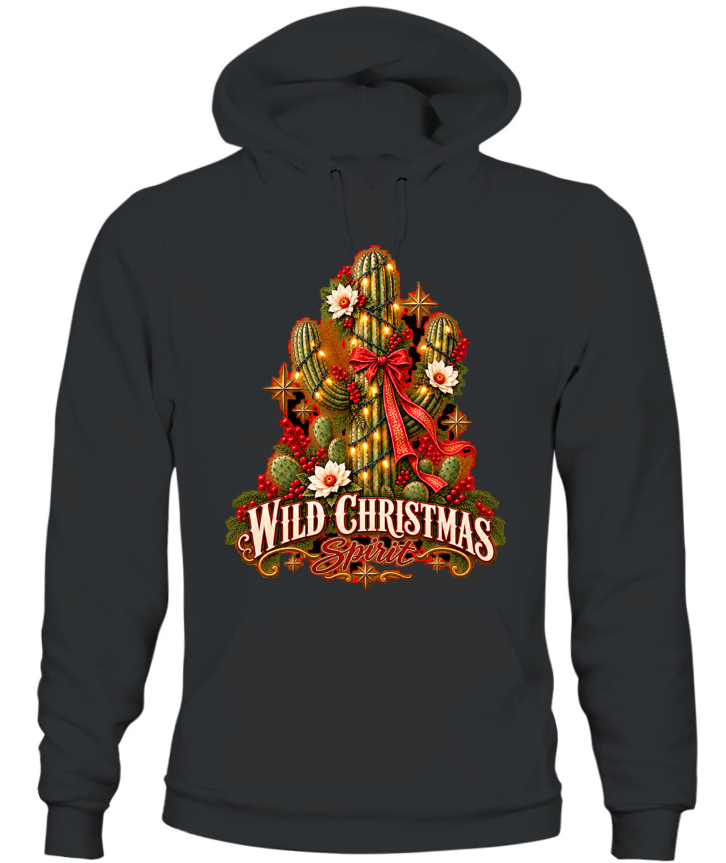 Wild Christmas Spirit Sweatshirt & Hoodie – Western Cactus Christmas Pullover