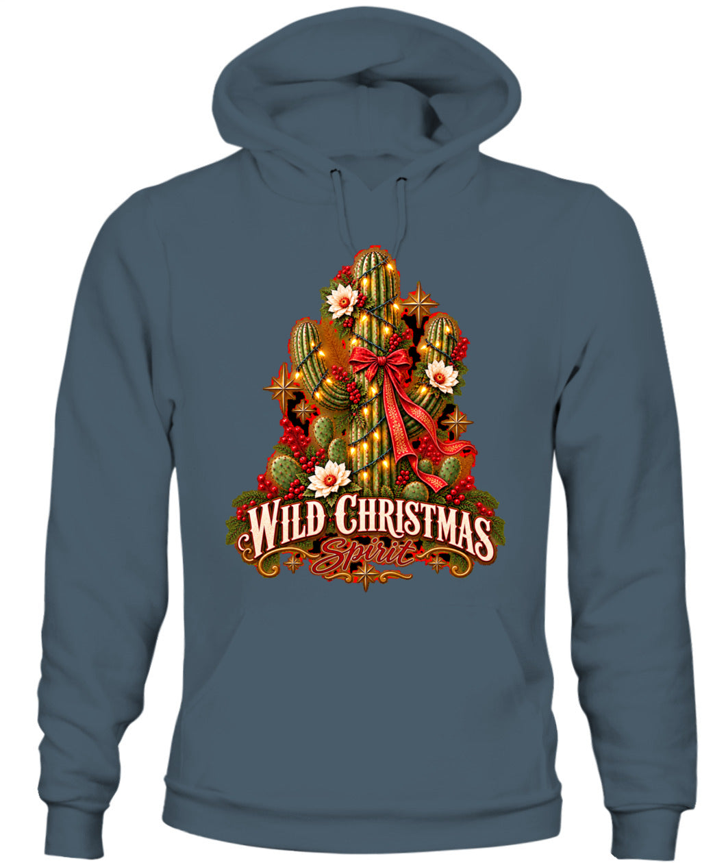 Wild Christmas Spirit Sweatshirt & Hoodie – Western Cactus Christmas Pullover