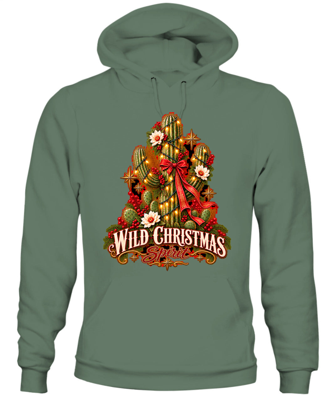 Wild Christmas Spirit Sweatshirt & Hoodie – Western Cactus Christmas Pullover