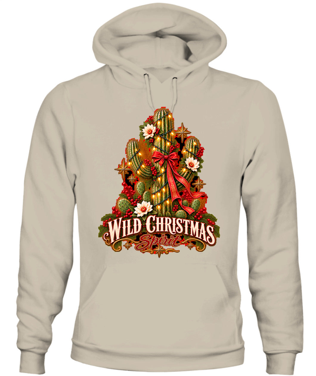 Wild Christmas Spirit Sweatshirt & Hoodie – Western Cactus Christmas Pullover