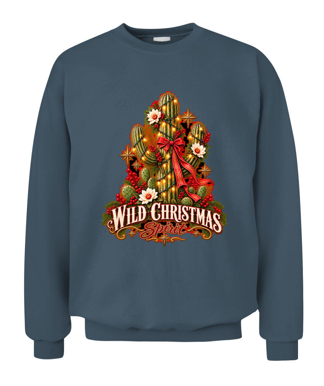 Wild Christmas Spirit Sweatshirt & Hoodie – Western Cactus Christmas Pullover