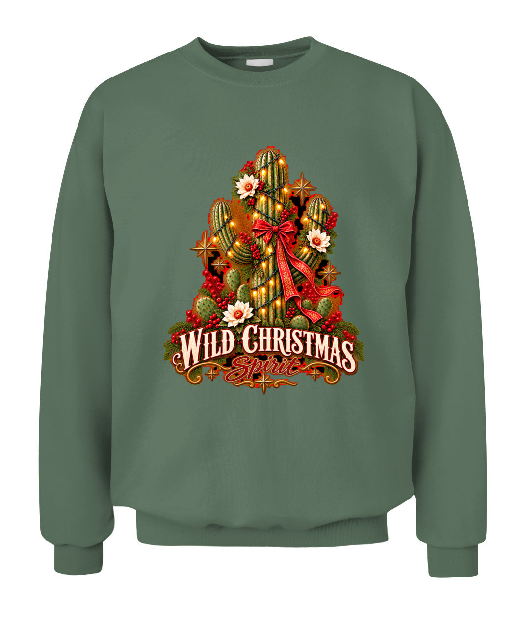 Wild Christmas Spirit Sweatshirt & Hoodie – Western Cactus Christmas Pullover