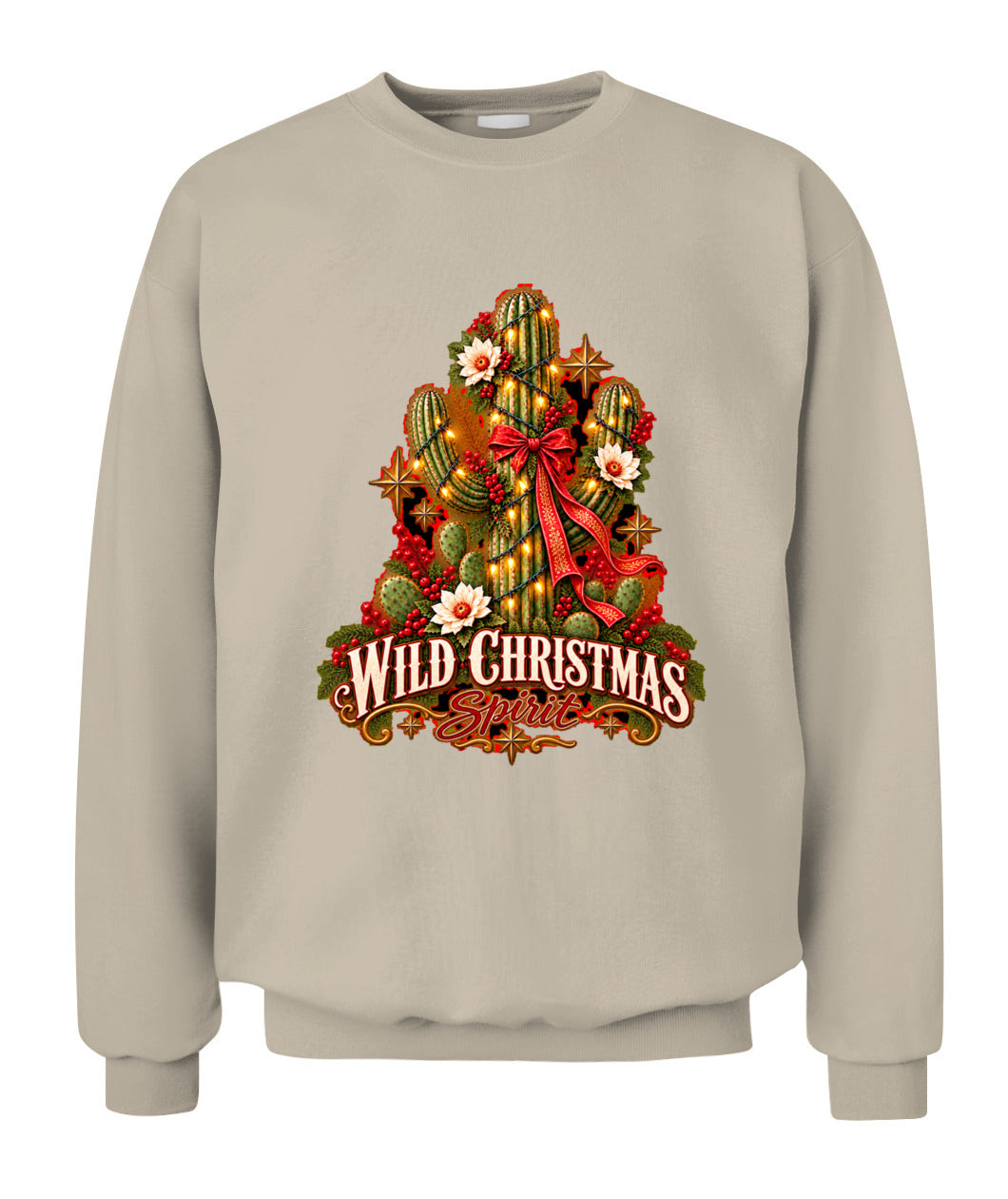 Wild Christmas Spirit Sweatshirt & Hoodie – Western Cactus Christmas Pullover