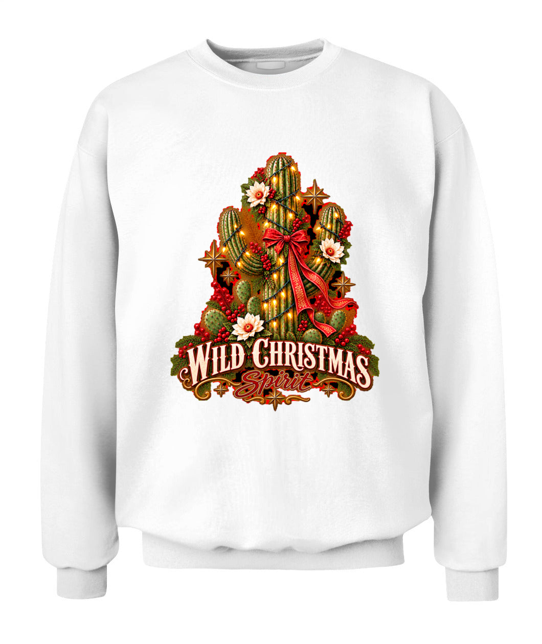 Wild Christmas Spirit Sweatshirt & Hoodie – Western Cactus Christmas Pullover