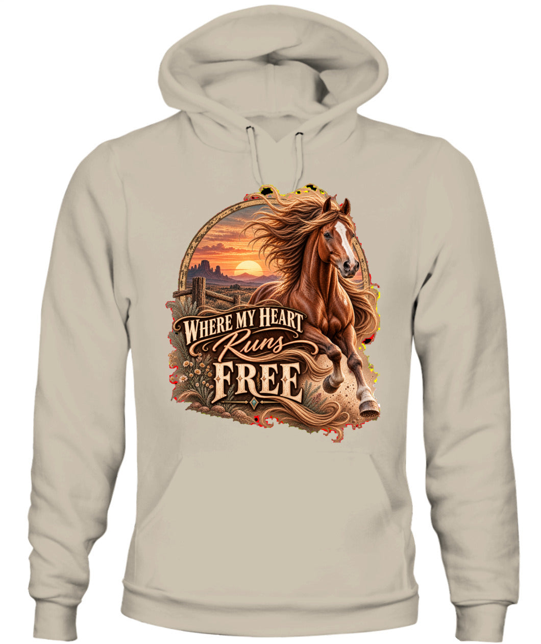 Where My Heart Runs Free Sweatshirt & Hoodie – Western Horse Lover Pullover
